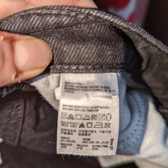 AMERICAN APPAREL Black Cotton High-Rise Raw Edges Jeans Size 27 - Picture 7 of 11